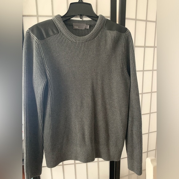 MEN’S VINCE GREY COTTON SWEATER LARGE